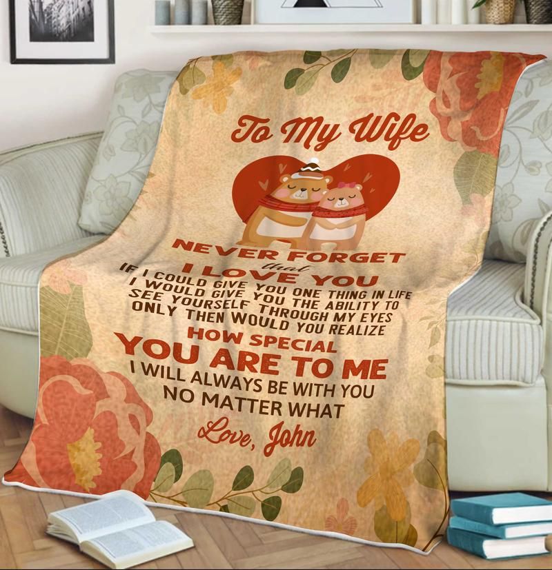 Personalized Gift For Wife Beer Fleece Blanket Never Forget That I Love You
