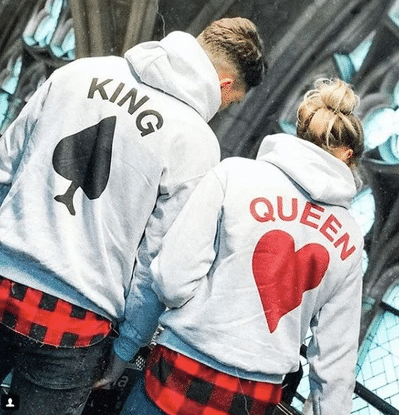 Personalized Anniversary Gift For Couple Hoodie 2D King And Queen Golden