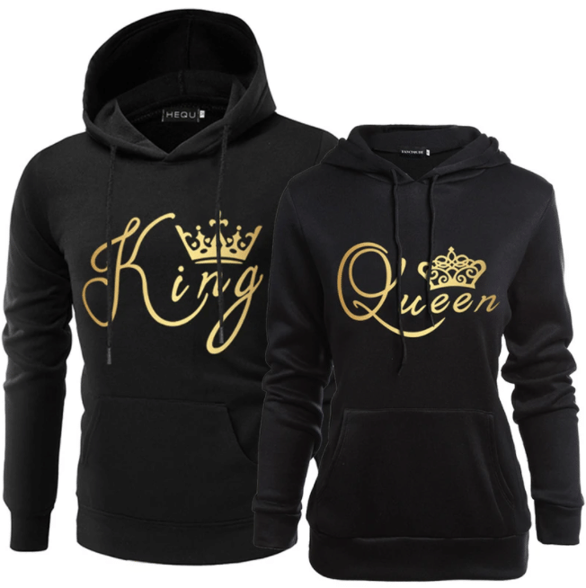 Valentine Day Gifts - Couple Hoodie - King And Queen Golden PAN2HD0019