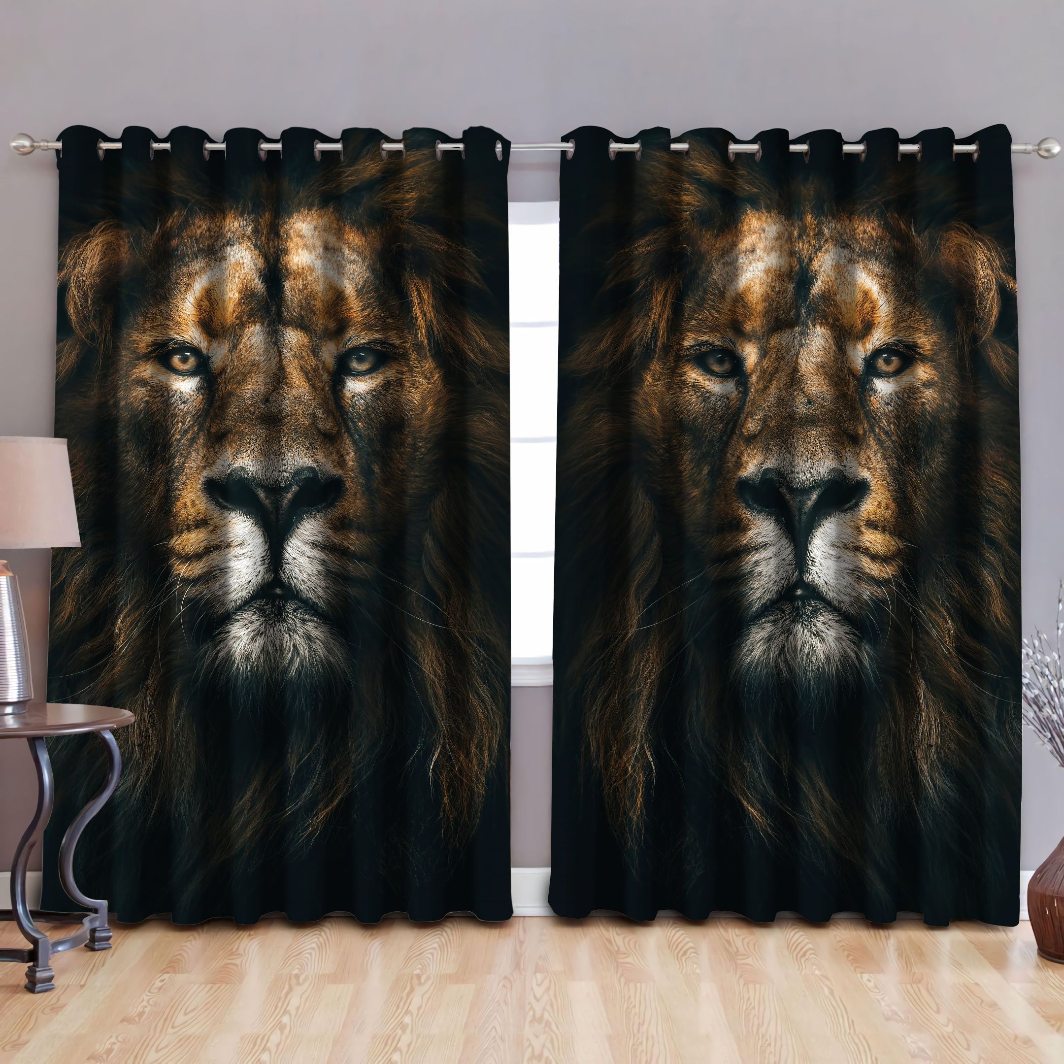 The Silence of Lion Window Curtains PAN