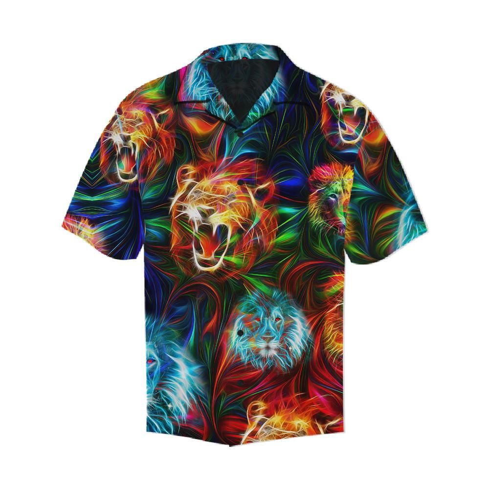 Magic Multicolor Lion Beach Sleeves Hawaiian Shirt