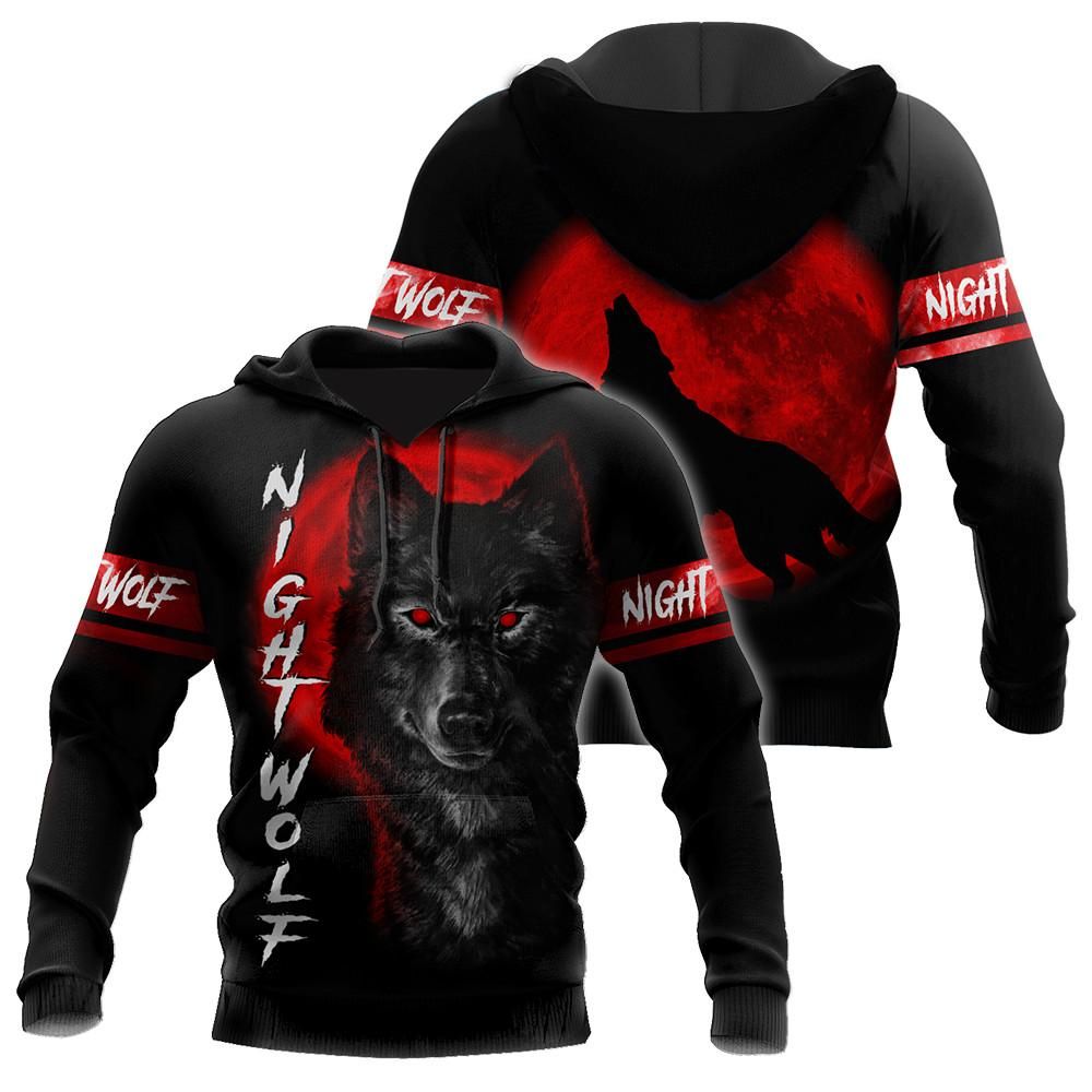 Wolf in Blood Moon 3D All Over Printed Shirt for Men and Women