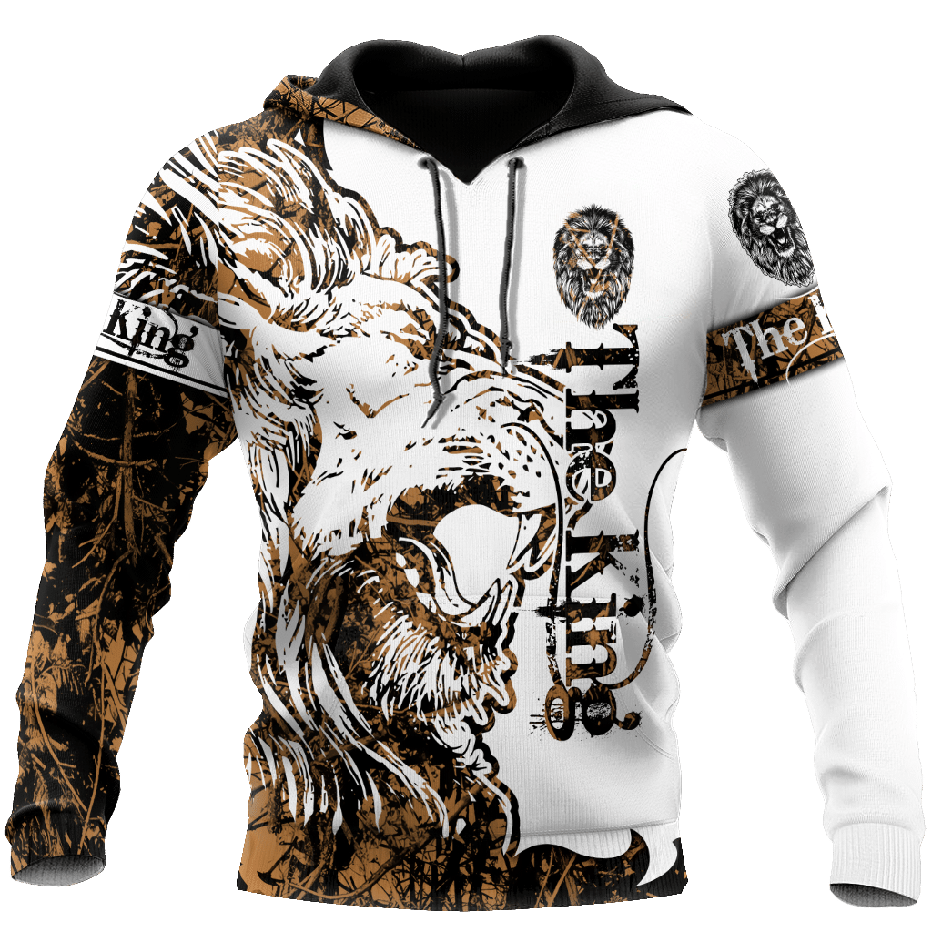 3D The Alpha King Lion Tattoo Over Printed Hoodie