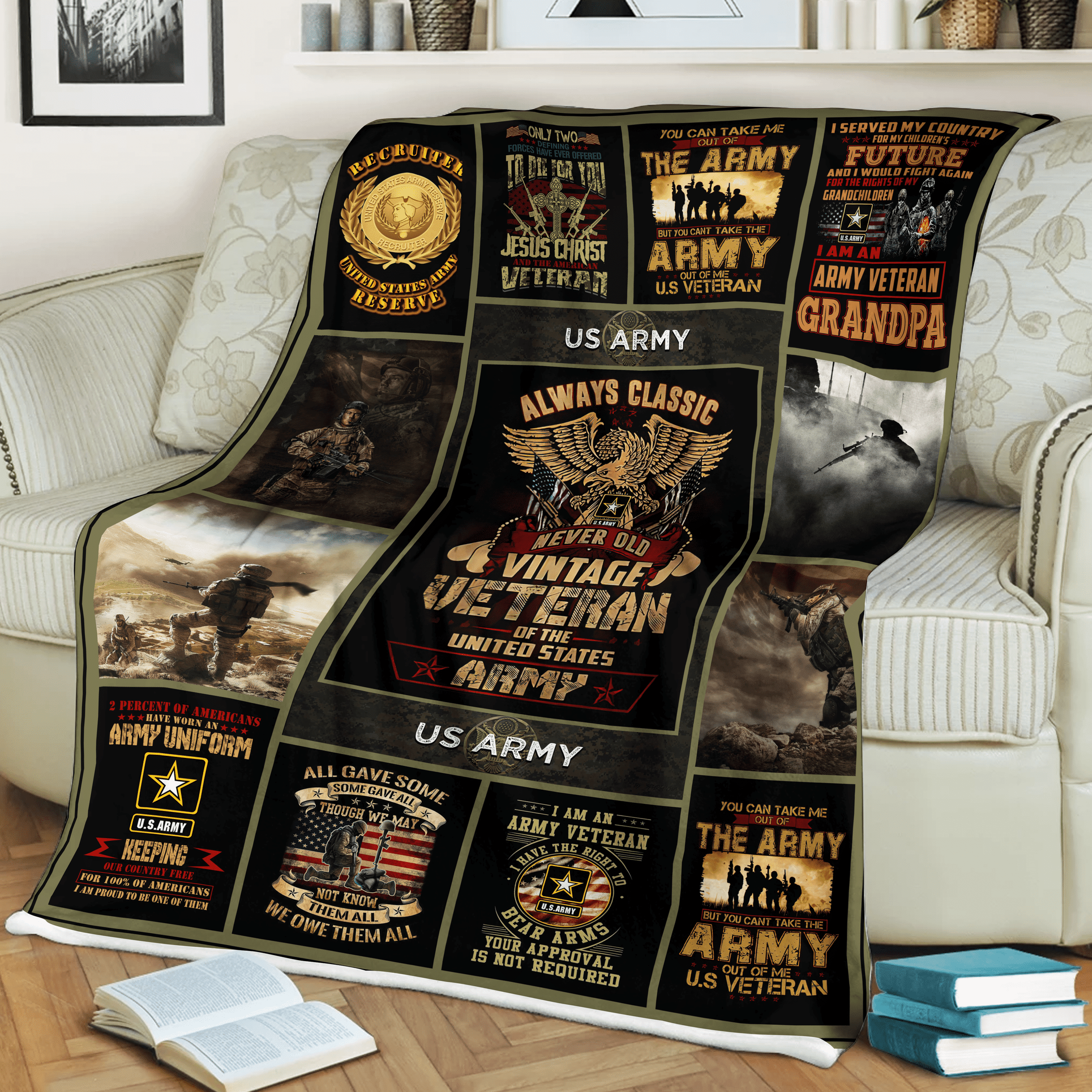 United State Army Veteran Soft and Warm Fleece Blanket