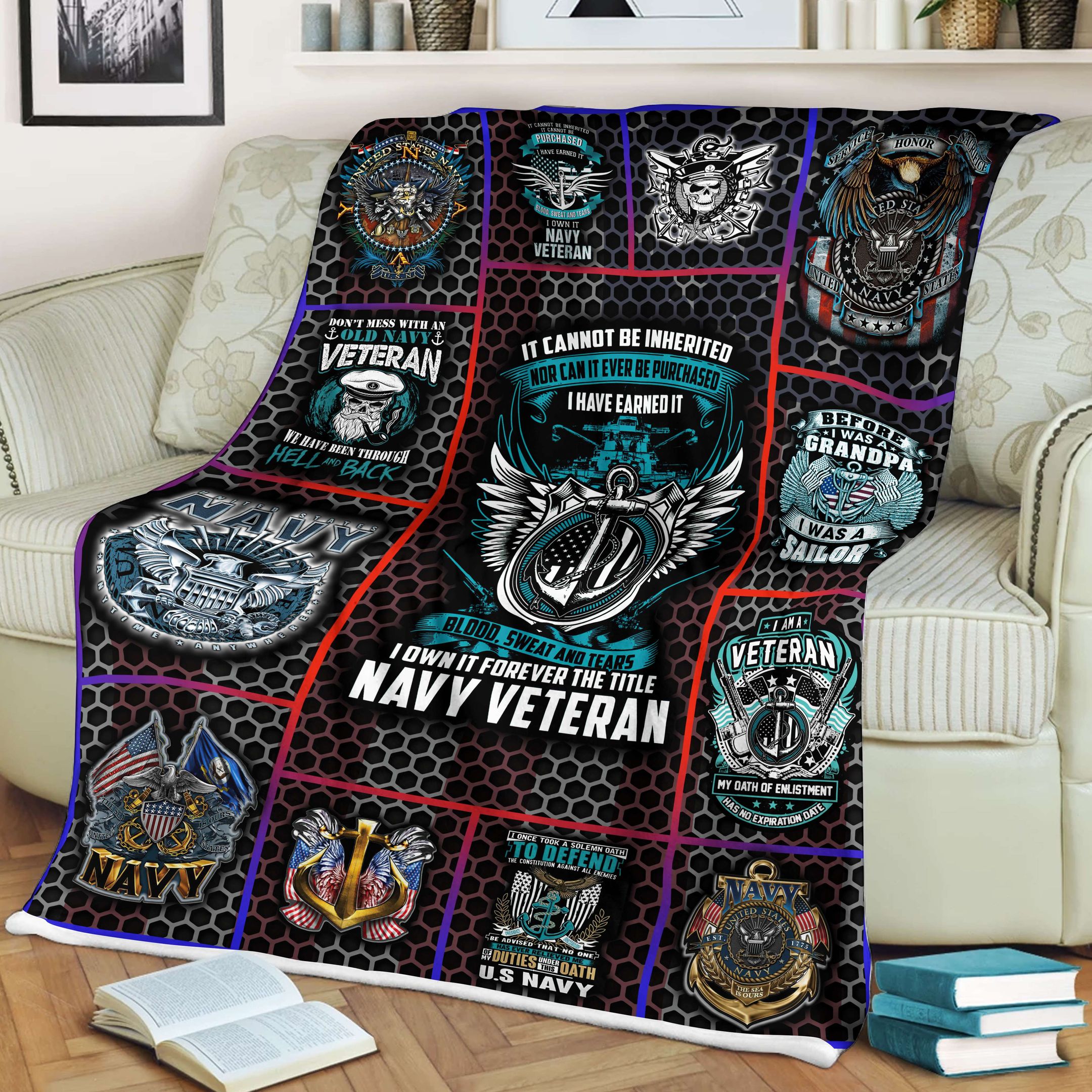 US Navy Veteran Soft and Warm Fleece Blanket