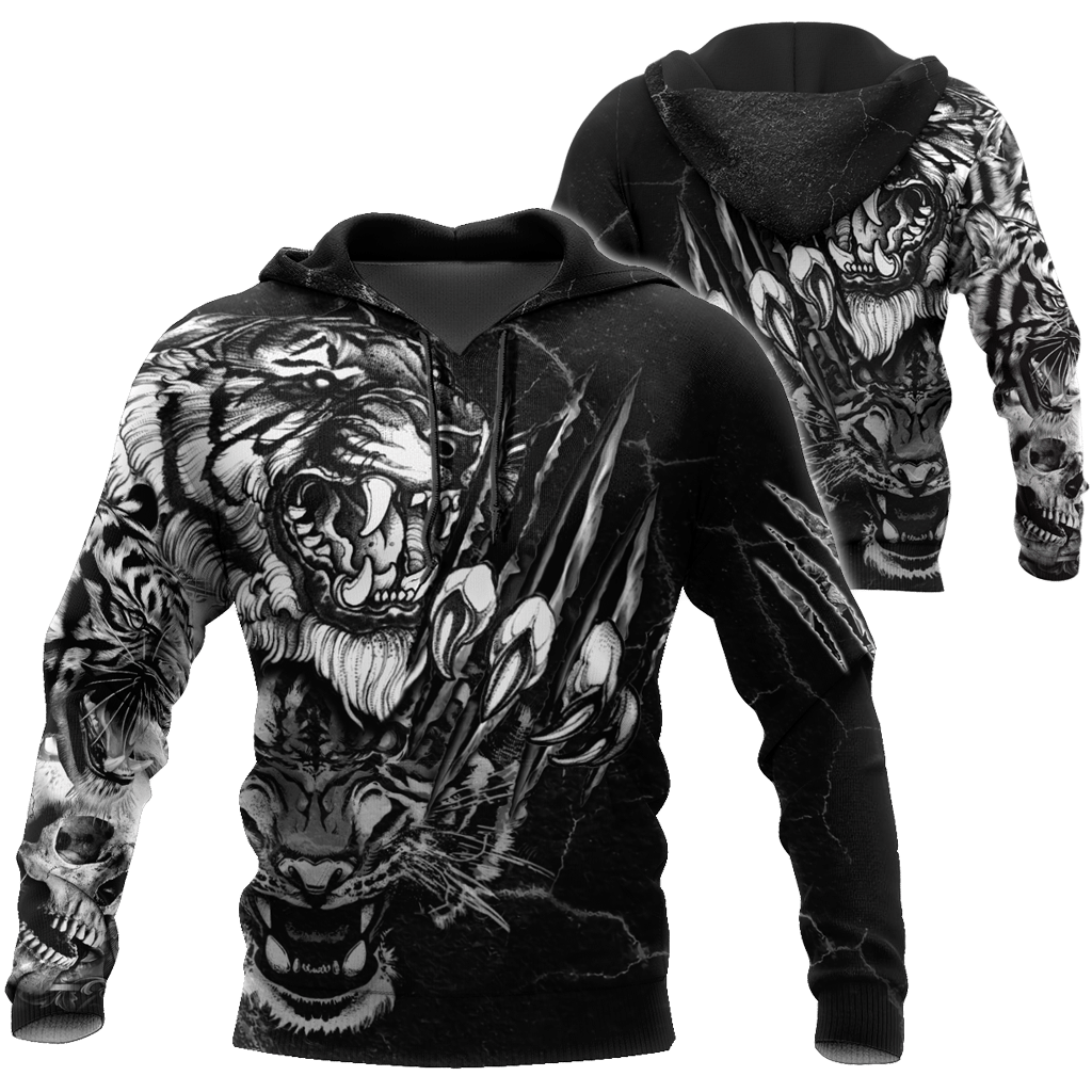 3D Tiger Tattoo Over Printed Shirt for Men and Women