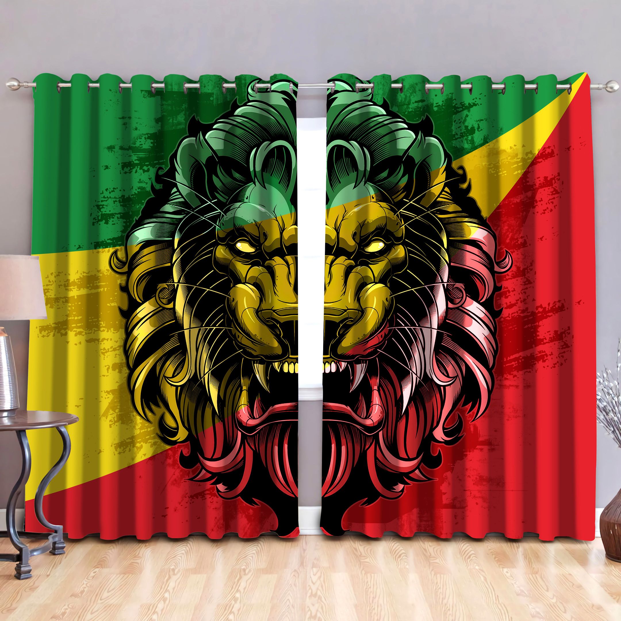 Jamaica Lion King Window Curtains