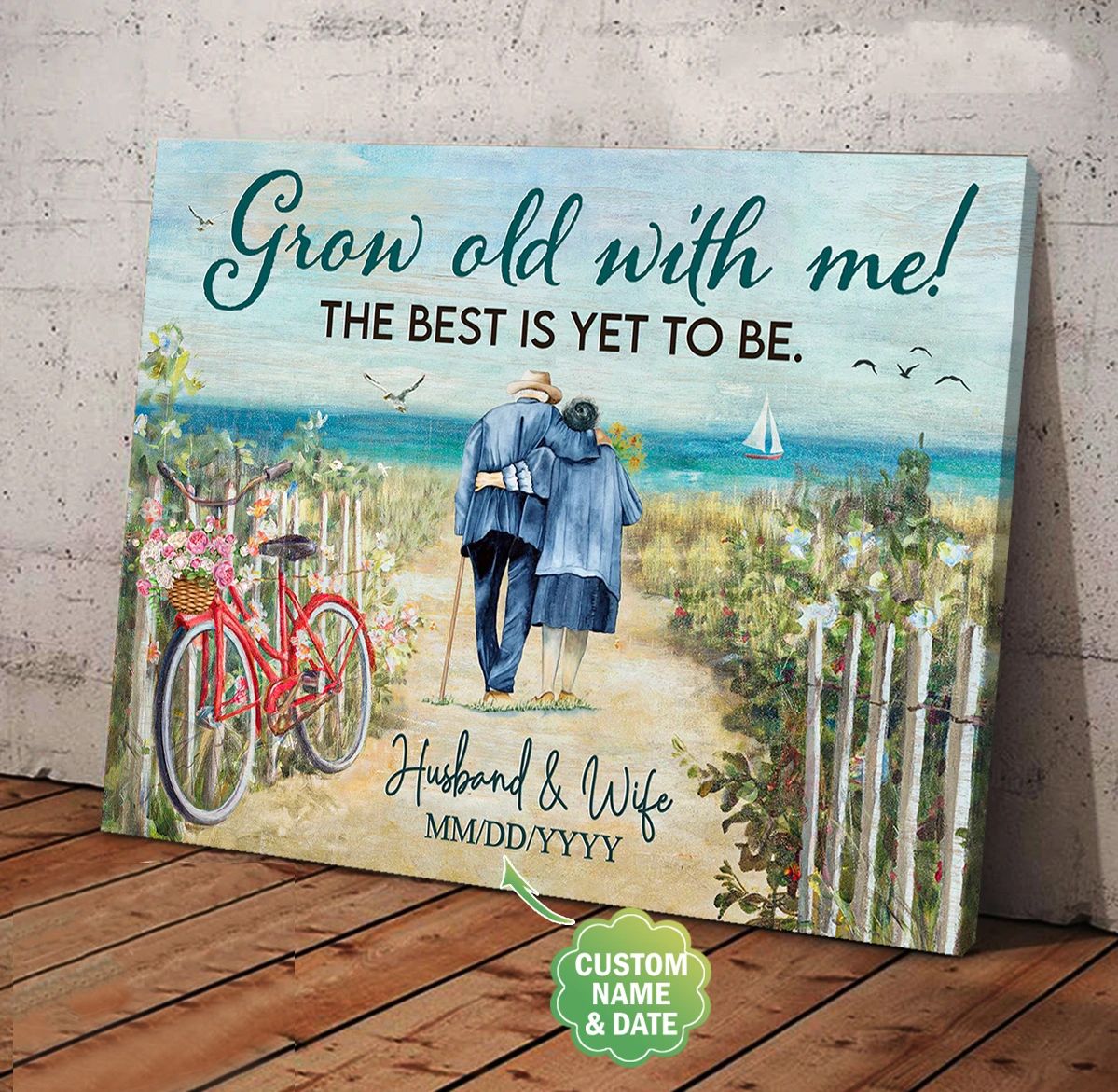 Personalized Gift To Couple Canvas Grow Old With Me The Best Is Yet To Be PAN