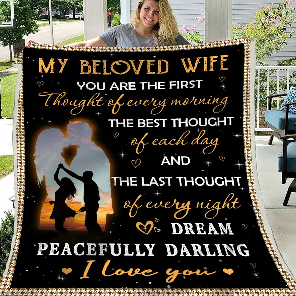 Gift For Wife Fleece Blanket You Are The First Thought