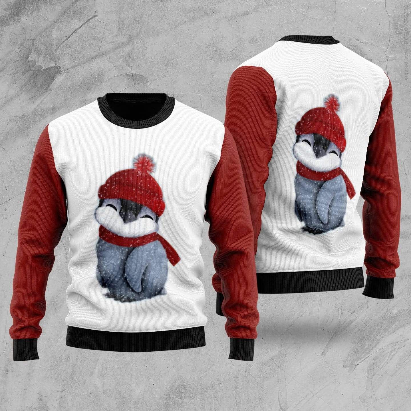 Baby Penguin Christmas Merry & Bright Sweater