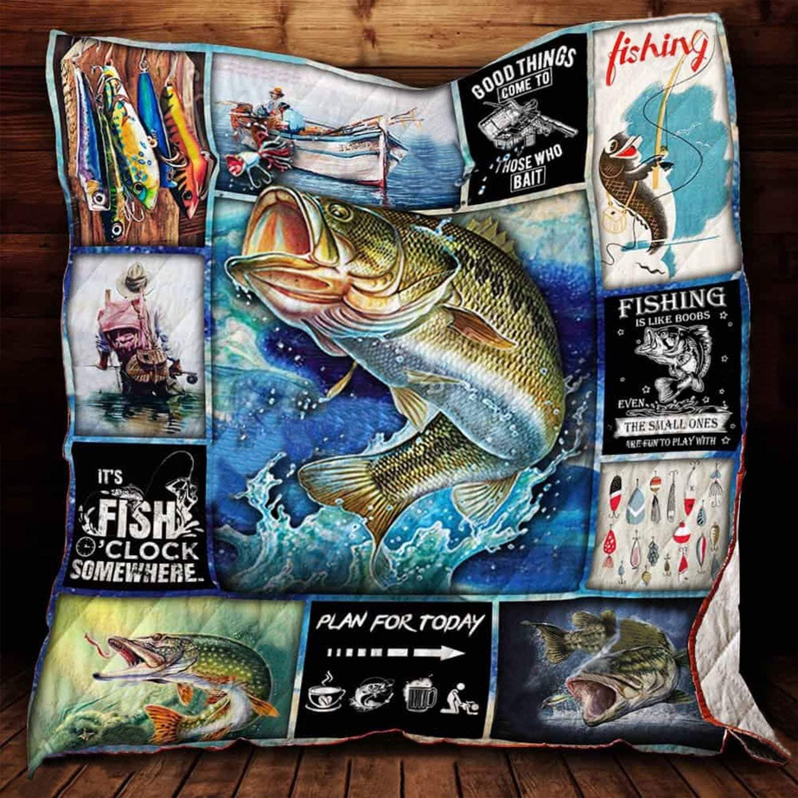 Fishing Quilt Fishing Gifts Outdoor Gifts Fish