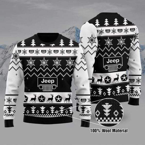 Black And White Jeep Wool Sweater