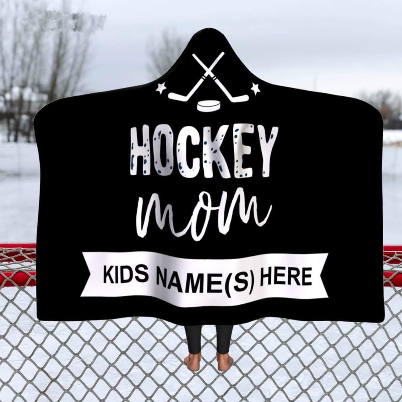 Personalized Hockey Mom Hooded Blanket PAN3HDB0008