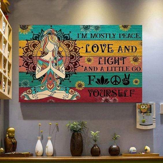 Peace Love Hippie Wall Art Canvas Print PAN