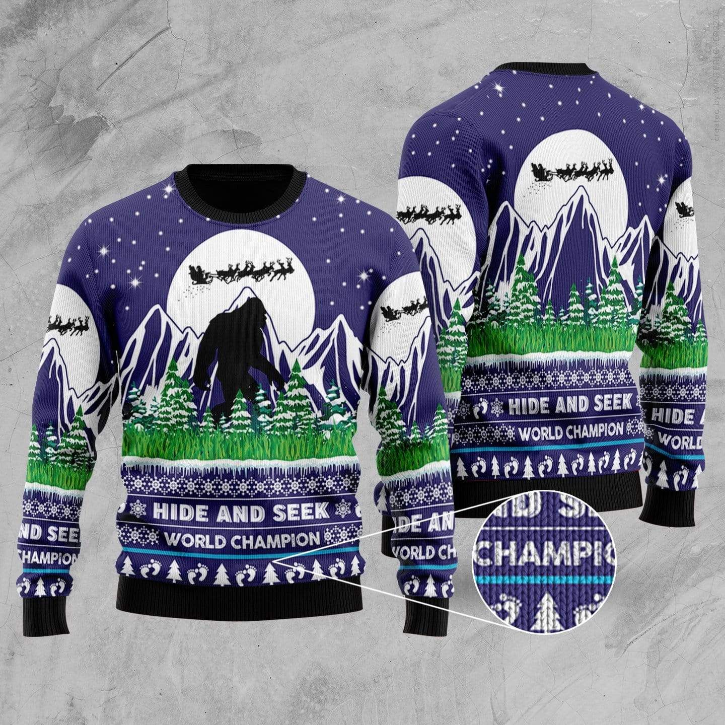 Bigfoot Champion Christmas Sweater