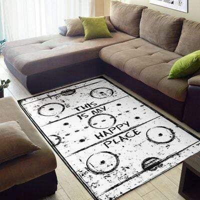 This Is My Happy Place Hockey Rink Rectangle Rug PAN