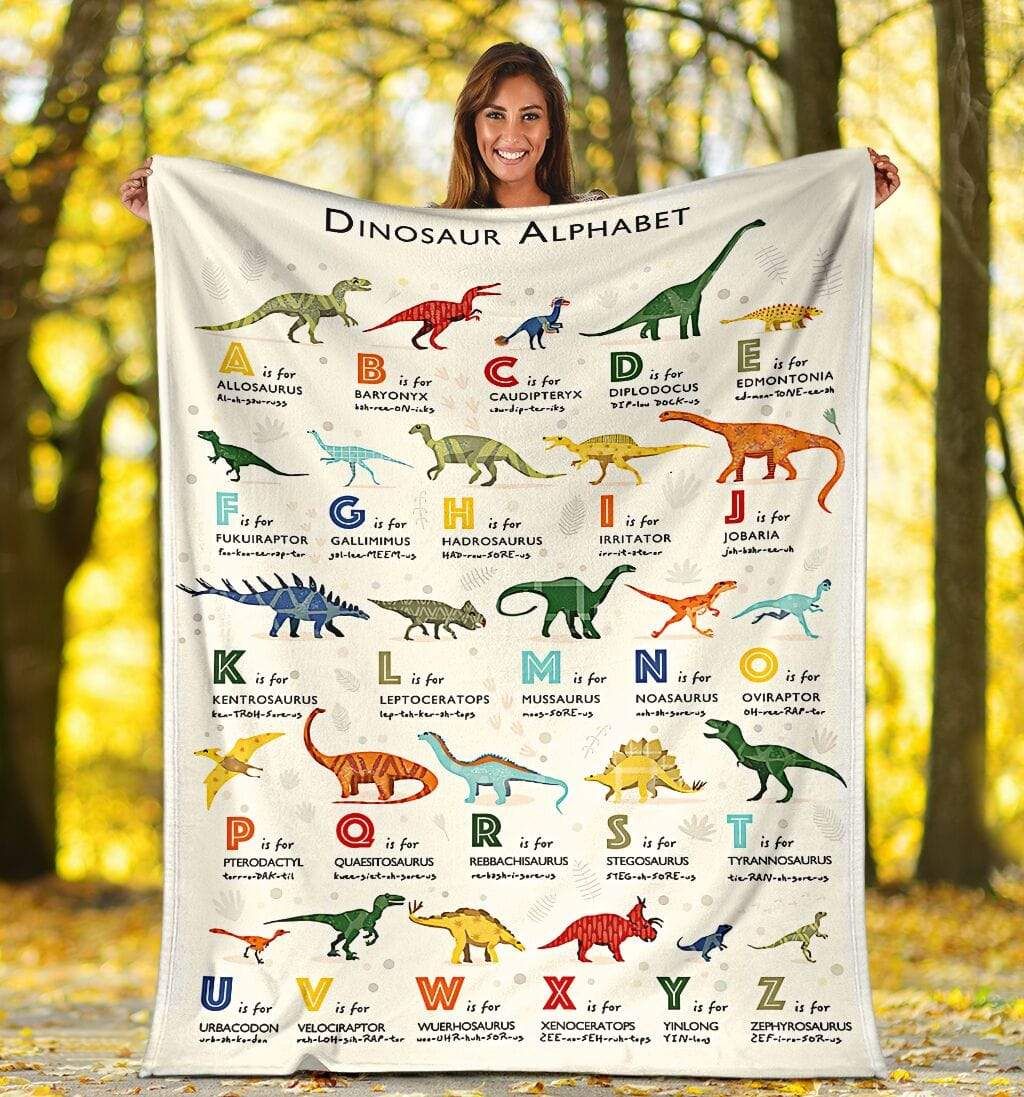 Dinosaur Alphabet Fleece Blanket