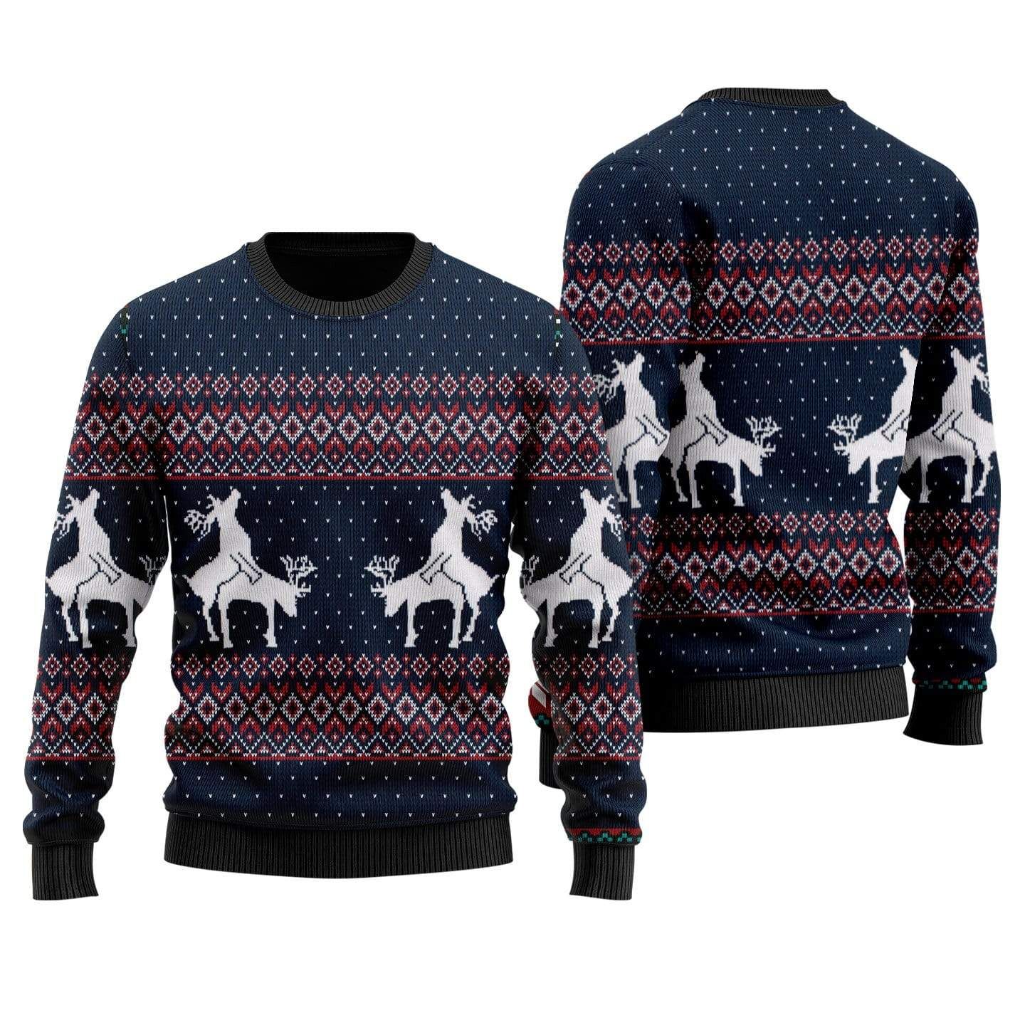 Reindeer Funny Christmas Sweater Ugly Green