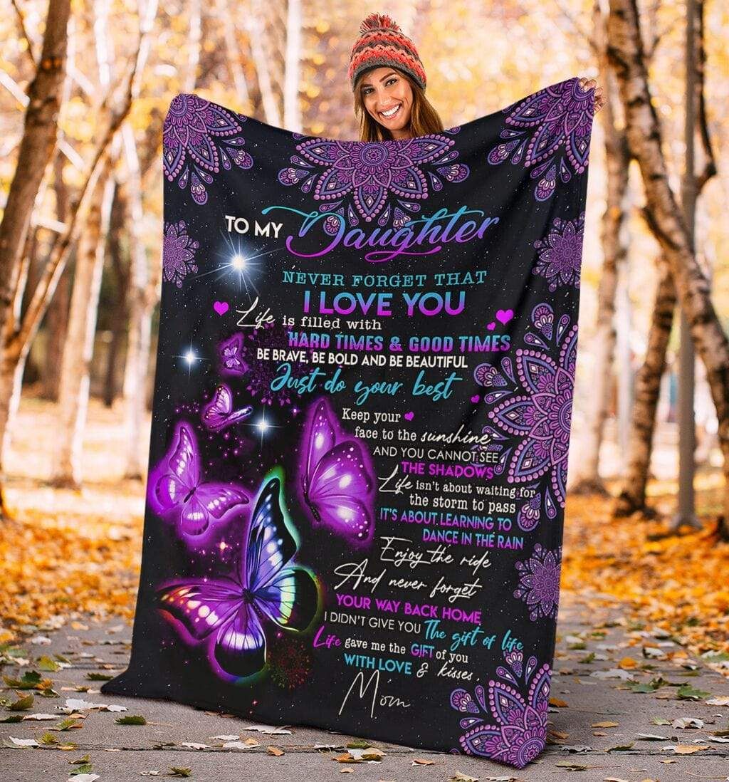 Butterfly To My Daughter My Love For You Is Forever Fleece Blanket