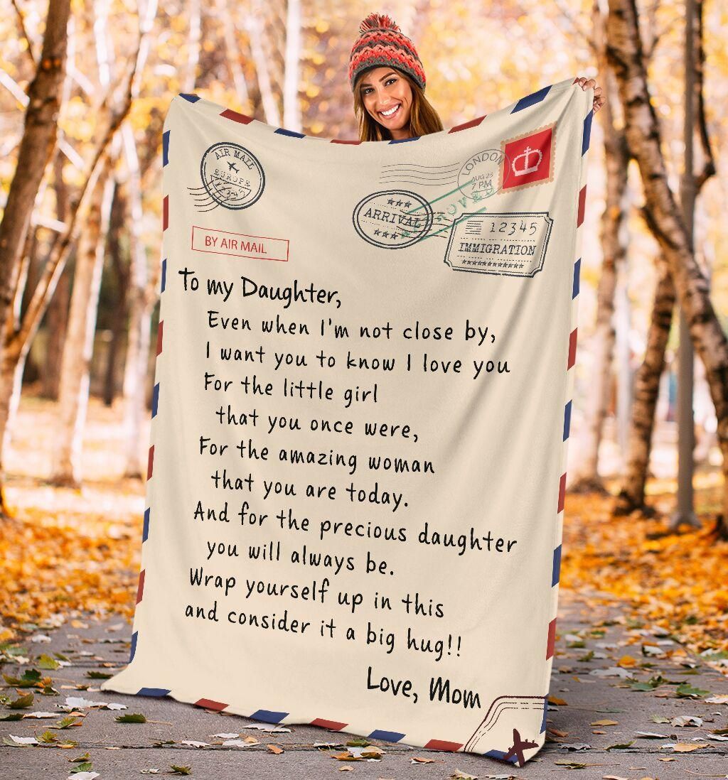 To My Daughter I Love You Message Fleece Blanket