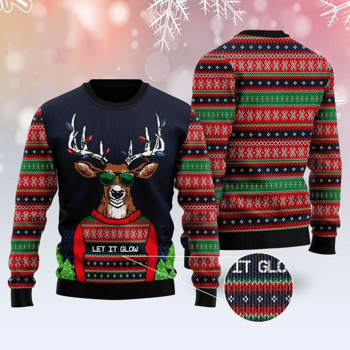 Christmas Deer Let It Glow Sweater