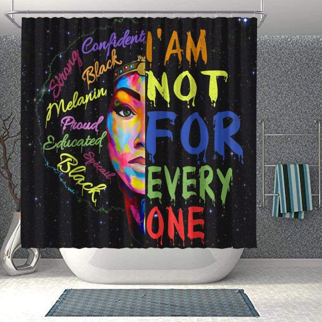 African Melanin Afro Black Woman Bathroom Shower Curtain