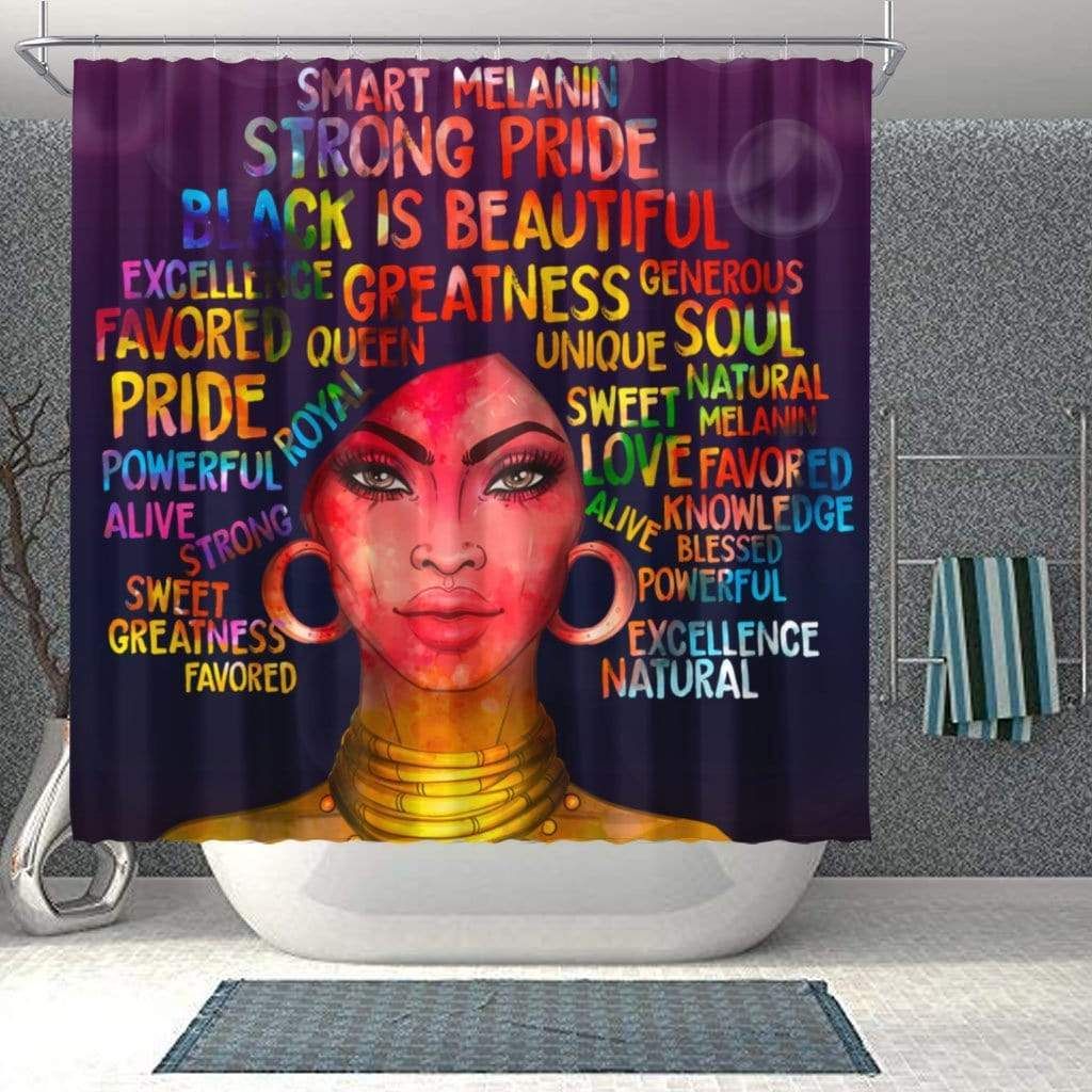 African Woman Melanin Bathroom Shower Curtain