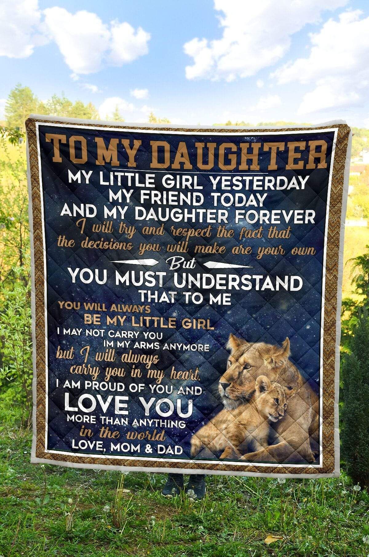 Gifts For Daughter From Mom And Dad To My Daughter Lion King Quilt