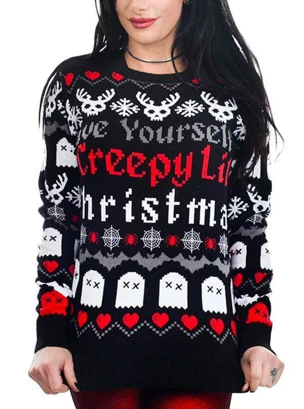 Women's Creepy Lil Christmas Ugly Christmas Sweater PANWS0022