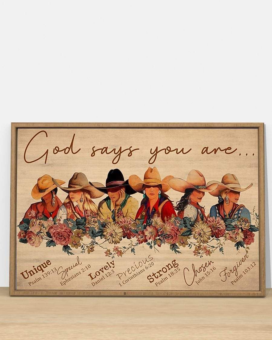 Cowgirl God Says You Are Wall Art