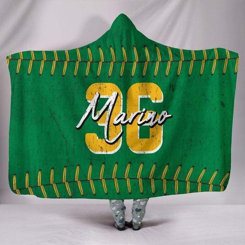 Personalized Custom Vintage Softball Hooded Blanket With Name
