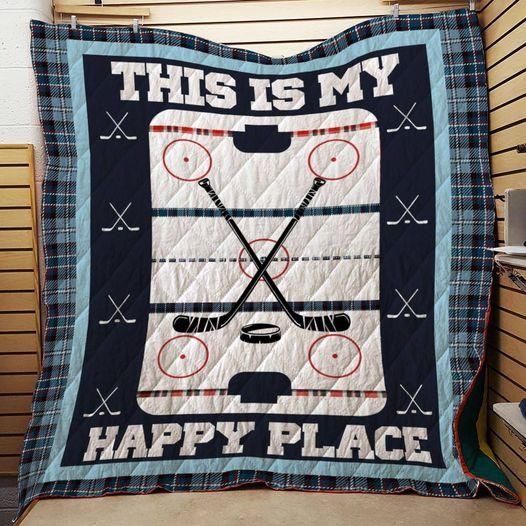 This Is My Happy Place Hockey Quilt