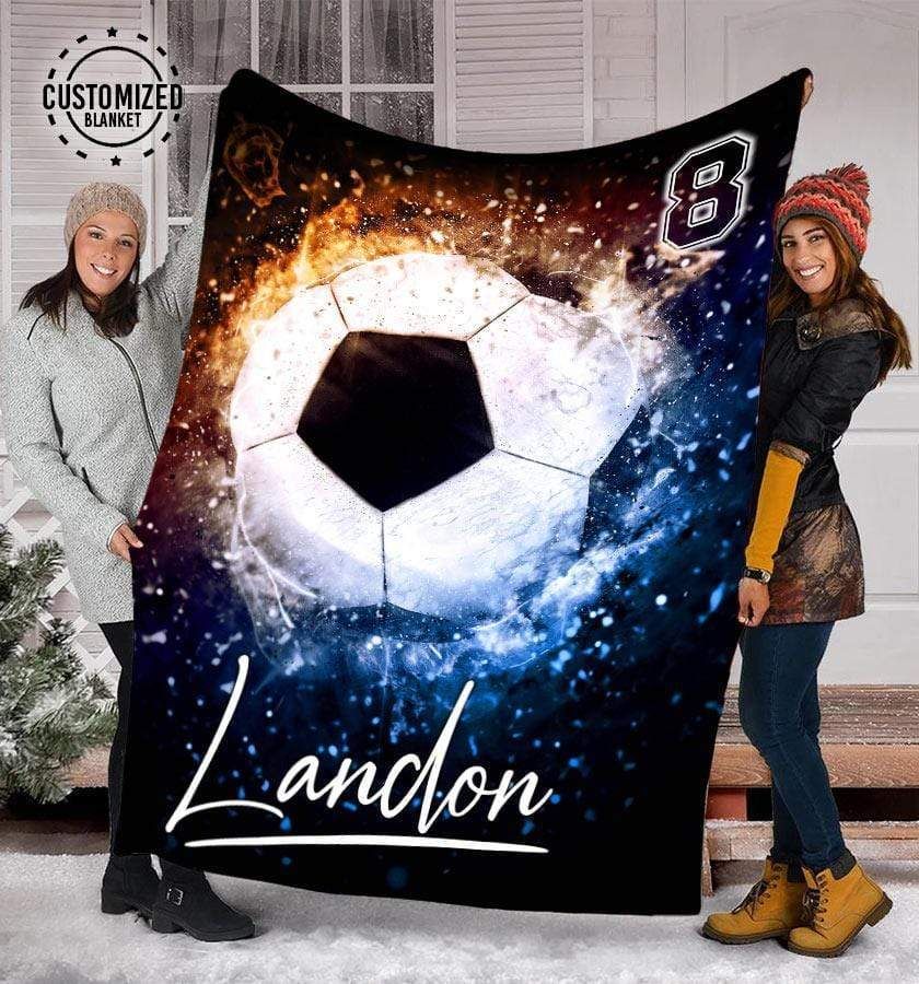 Personalized Custom Fleece Blanket Soccer - Galaxy 3