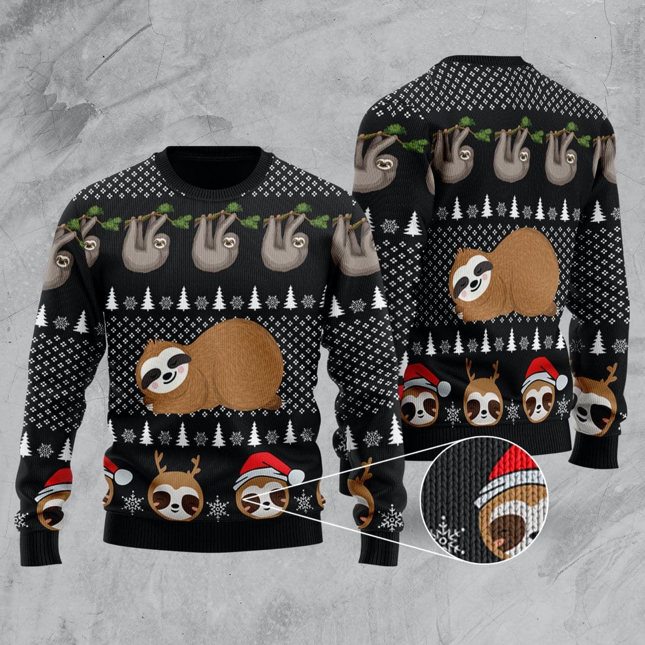 Cute Sloth Santa Christmas Sweater