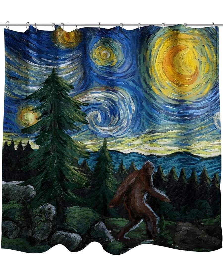 Bigfoot Van Gogh Shower Curtain PAN