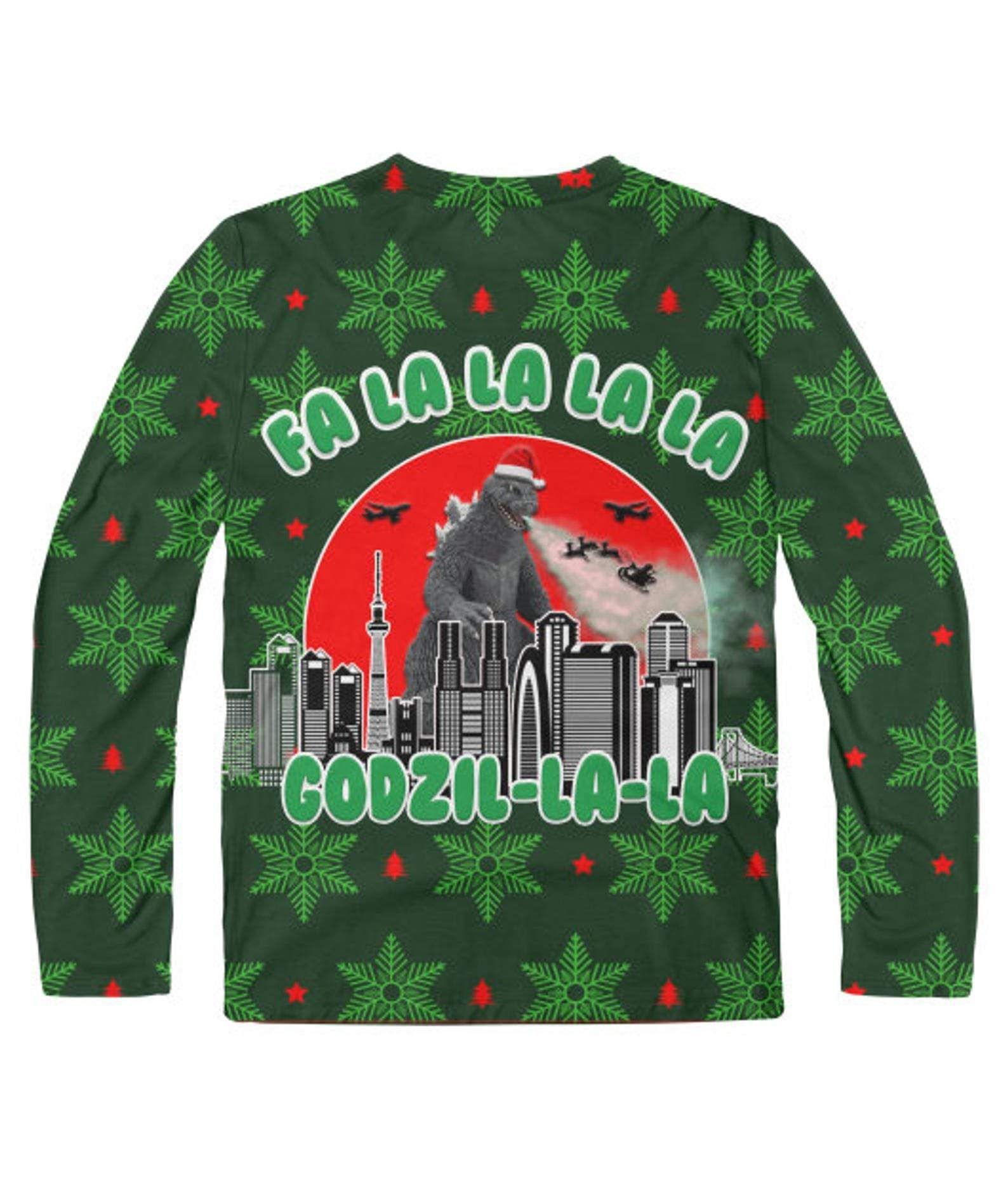 Christmas So Cool Santa Godzilla Long Sleeve PAN3LS0001
