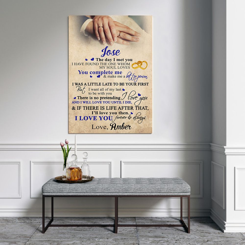 Personalized Gift For Couple Poster The Day I Met You I Have Found My Soul Loves Hand In Hand PANPT0010