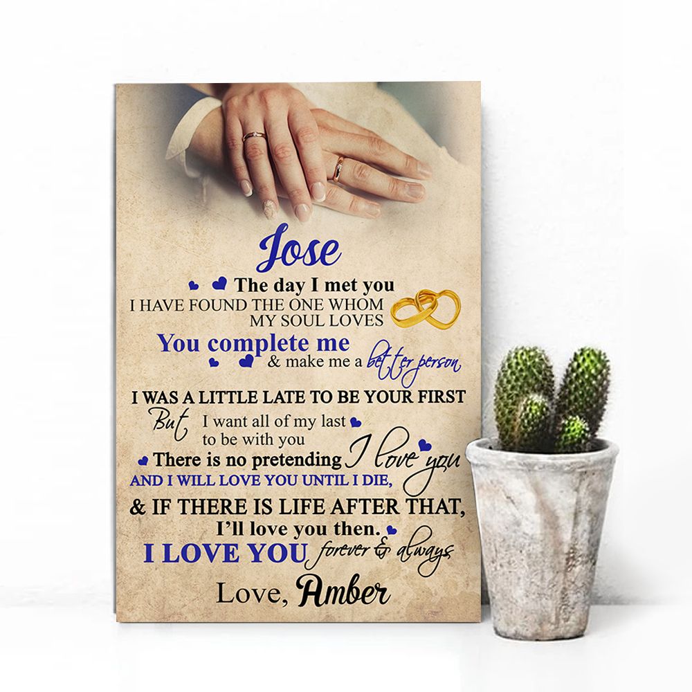 Personalized Gift For Couple Poster The Day I Met You I Have Found My Soul Loves Hand In Hand PANPT0010