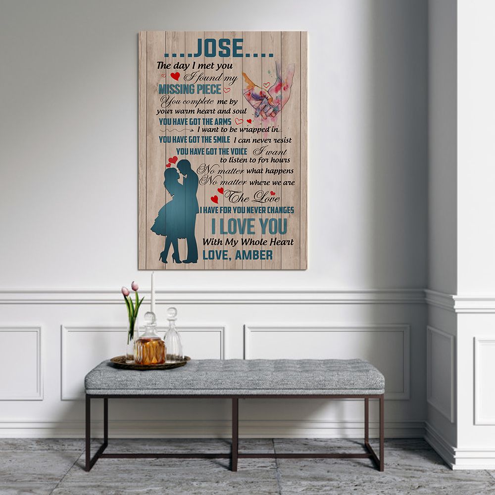 Personalized Gift For Couple Vertical Poster The Day I Met You I Found My Missing Piece PANPT0011