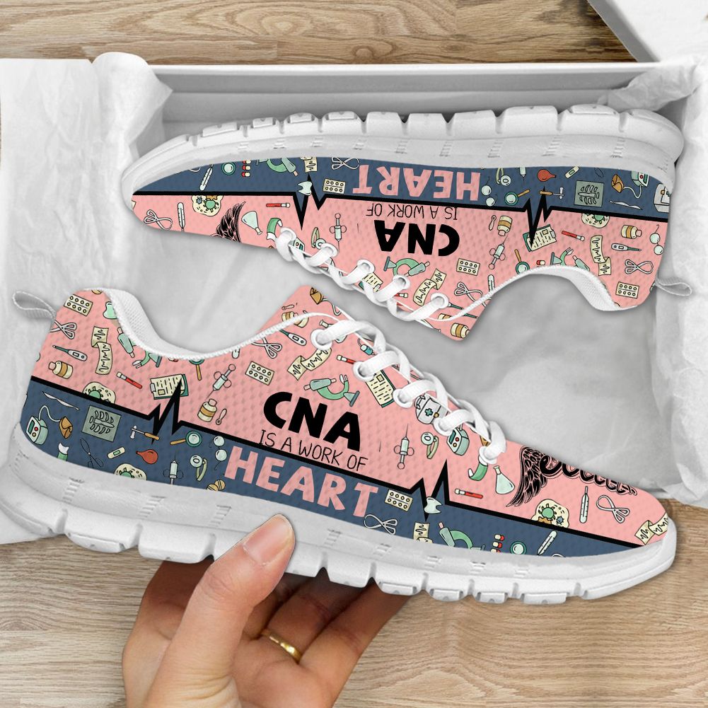 CNA Is A Work Of Heart Pattern Sneaker Shoes PANSNE0004