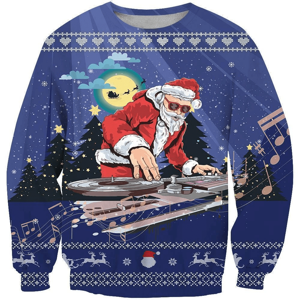 Christmas Blue Santa Claus Sweater