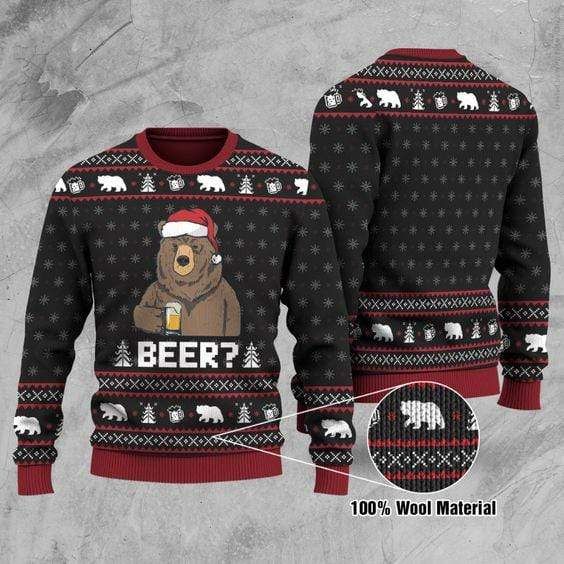 Bear With Beer Christmas Sweater