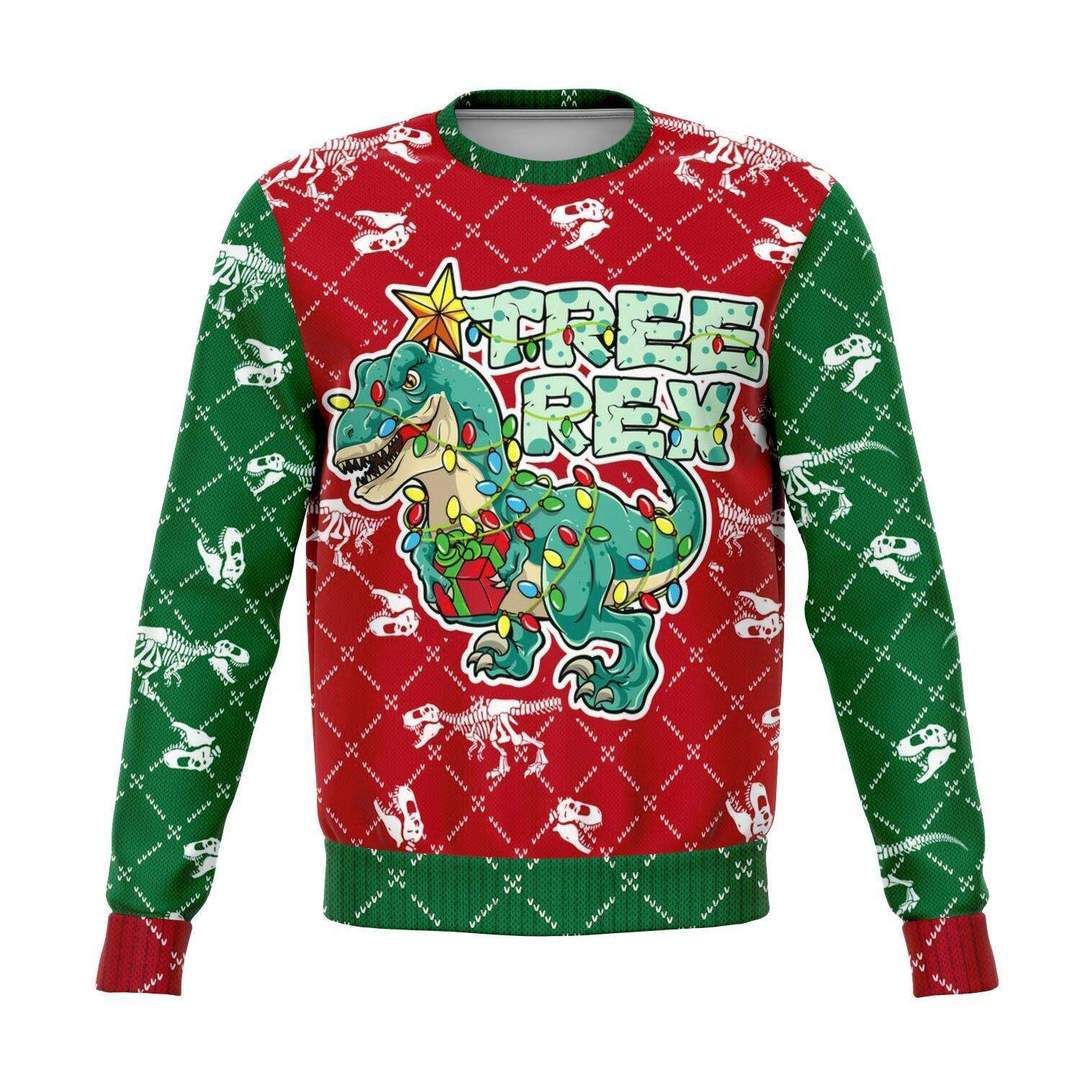 Christmas Funny T-Rex Dinosaur Tree Rex Sweater