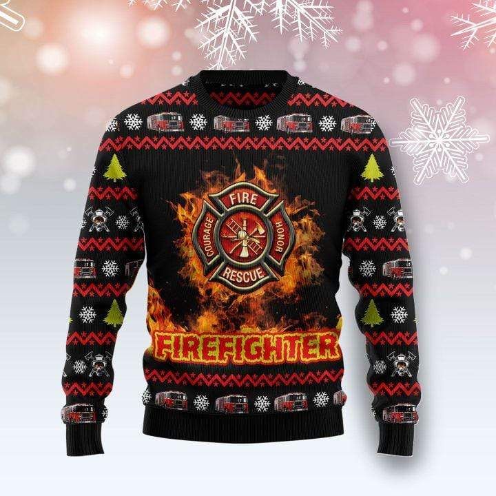 Amazing Firefighter Logo Black Sweater