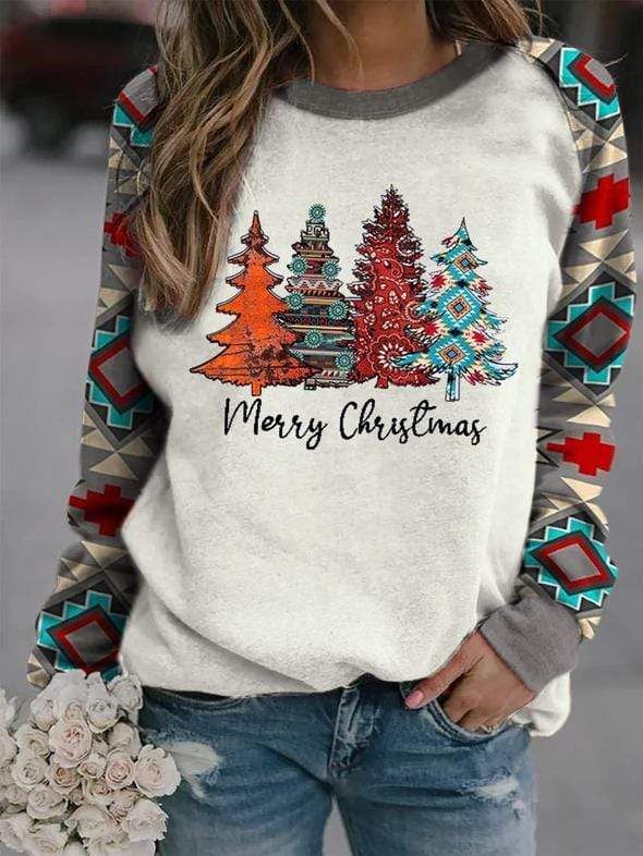 Christmas Tree Western Merry & Bright Sweater PAN3SS0010