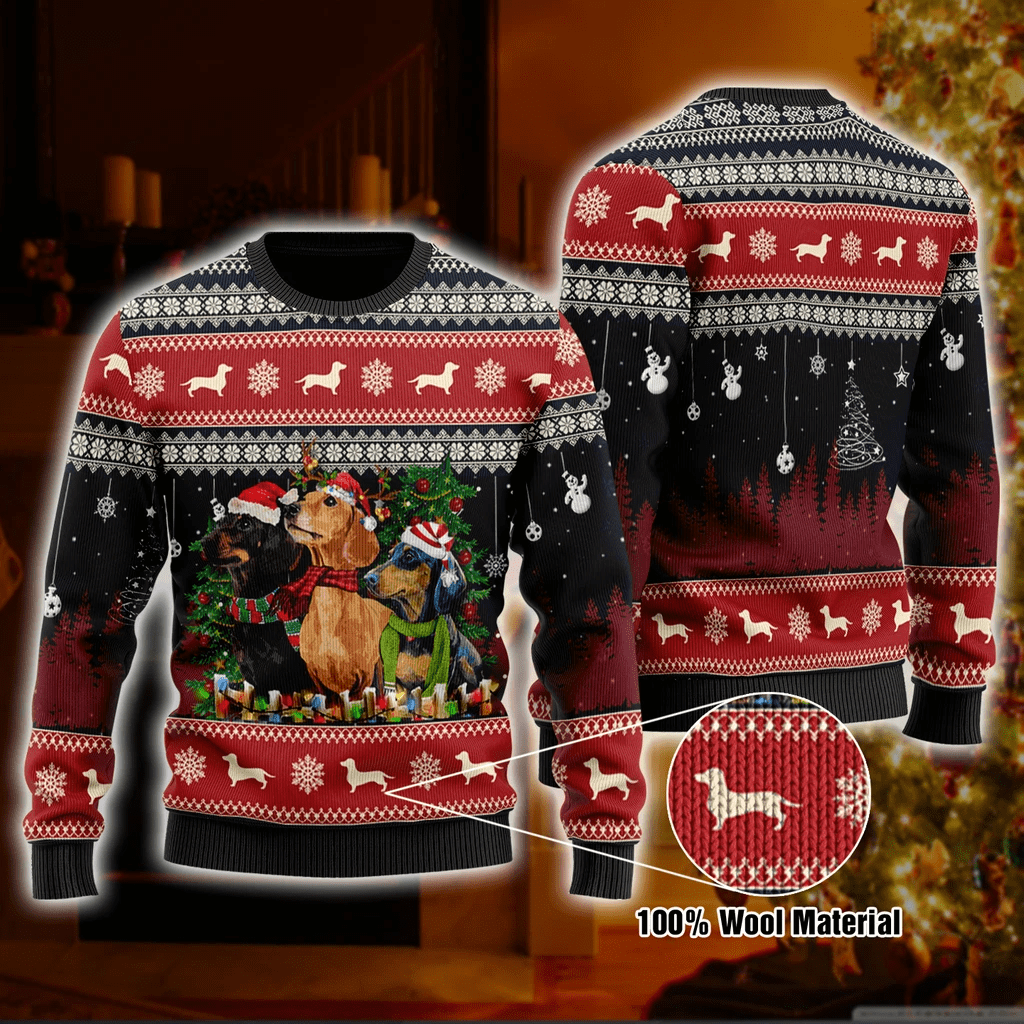 Christmas Santa Claus Dachshund Dog Lover Sweater