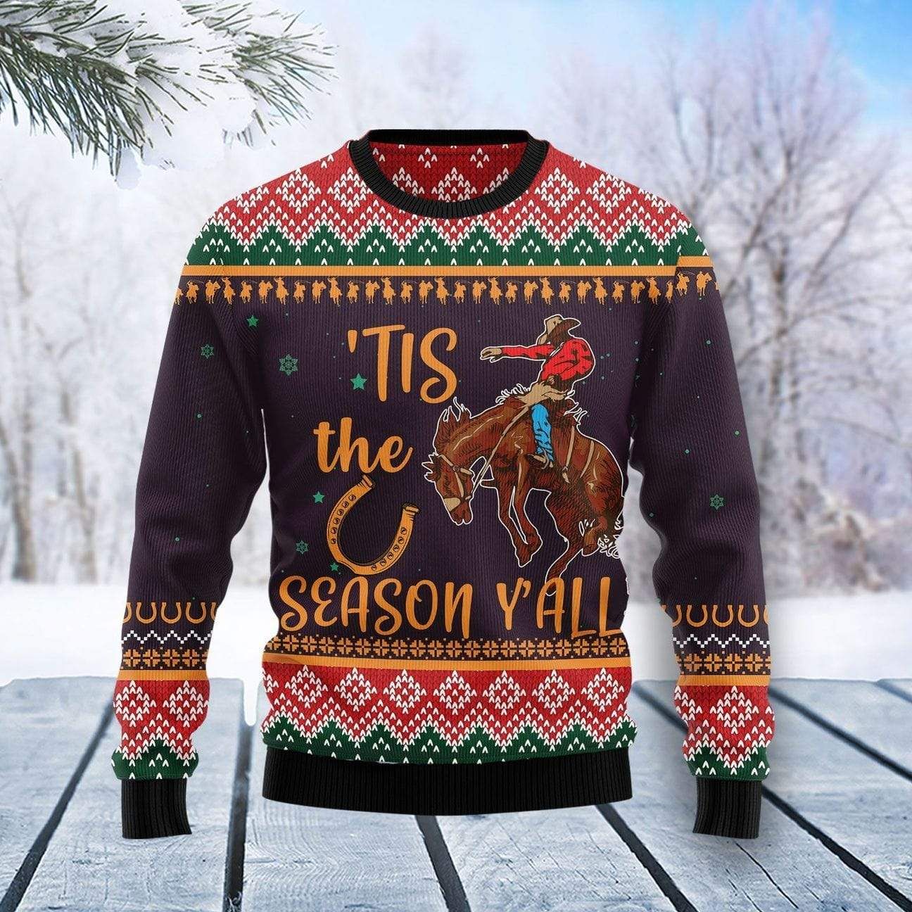Christmas 'Tis The Season Cowboy Sweater