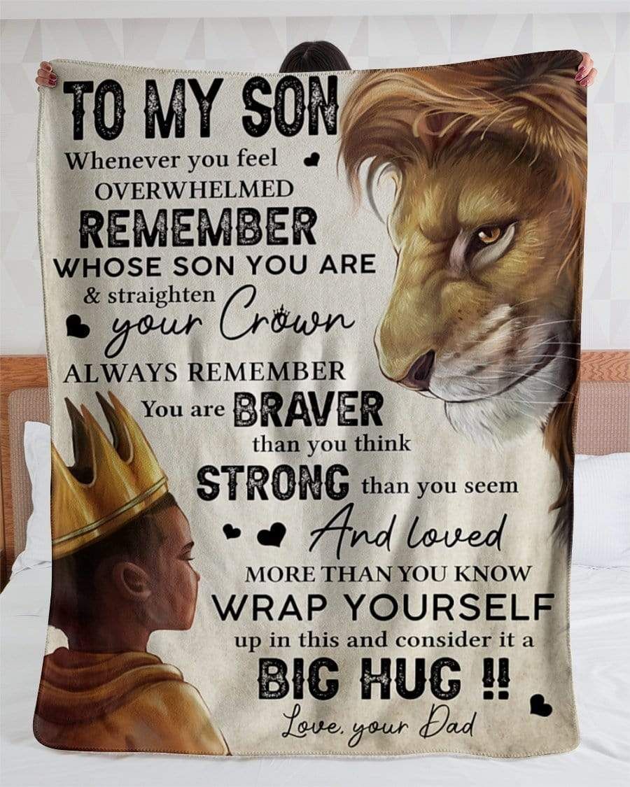 Lion King To My Black Son, Always Remember You Are Brave Fleece Blanket