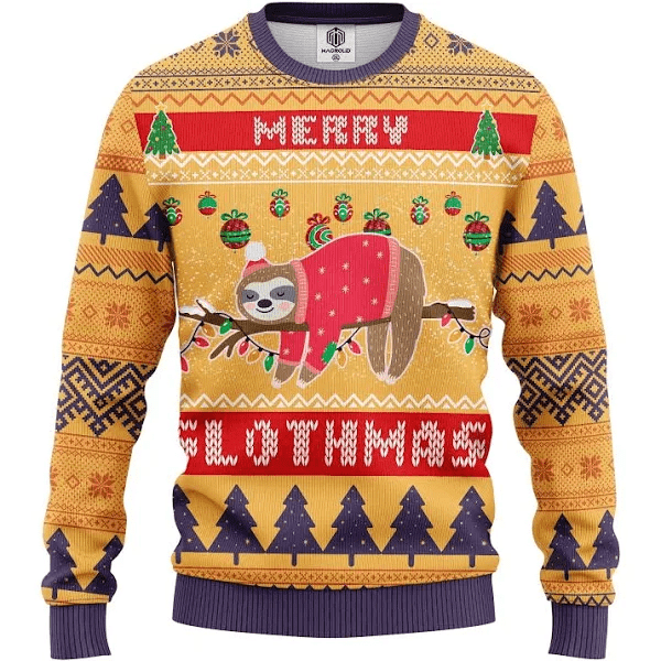 Merry Slothmas Yellow Sweater