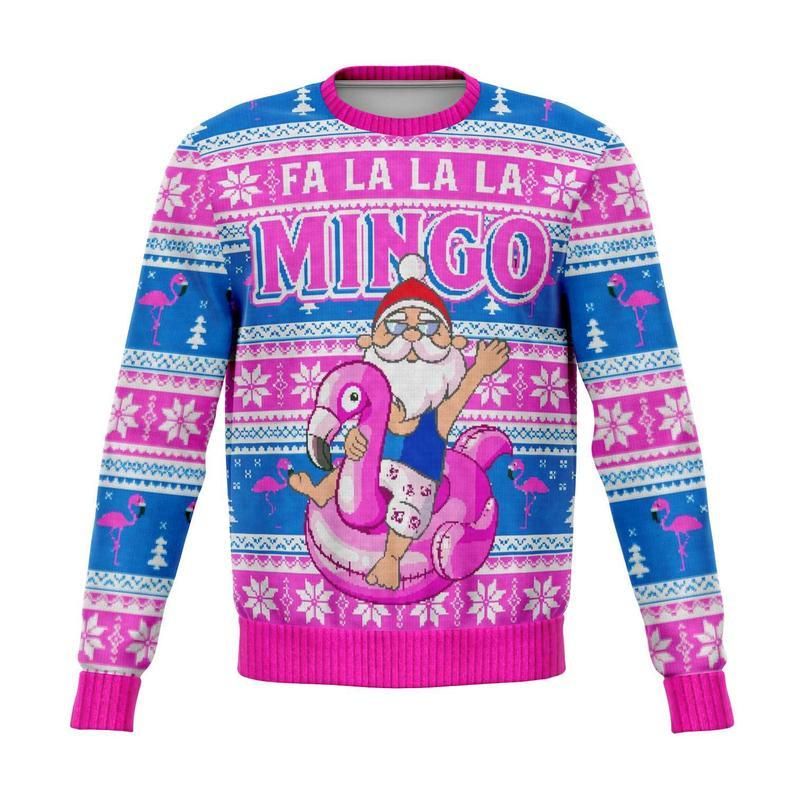 Fa La La La Santa Claws Flamingo Ugly Christmas Sweatshirt